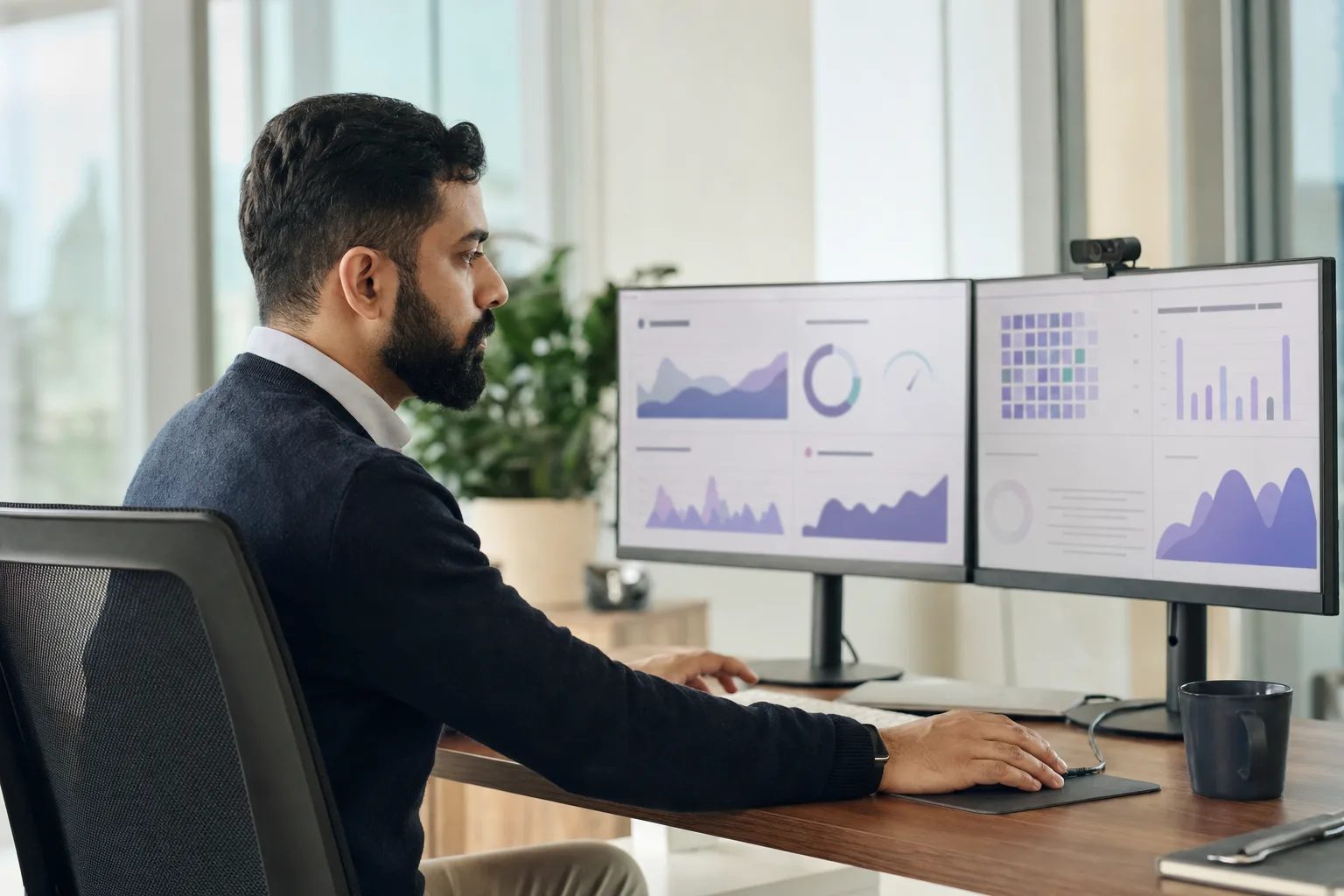Cloud engineer monitoring infrastructure